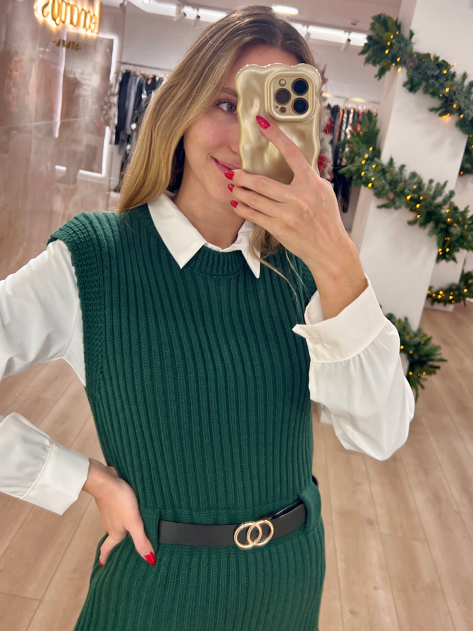 Knitted Dress + Shirt Set