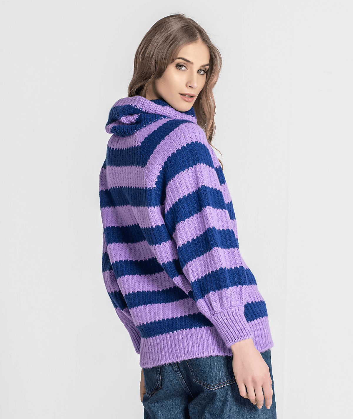 Camisola com riscas e molas na gola RÜGA