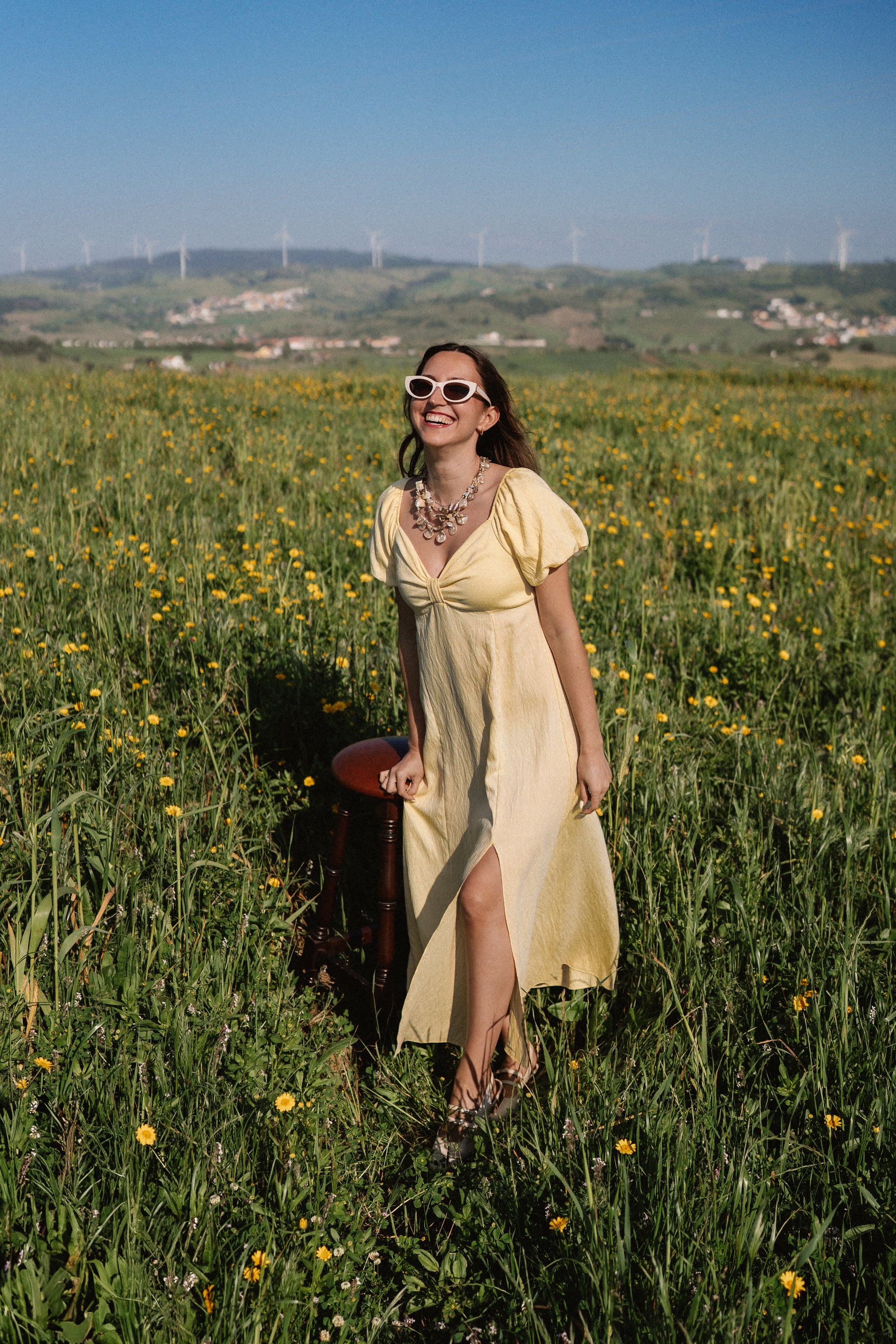 Vestido Fluido com Manga em Balão