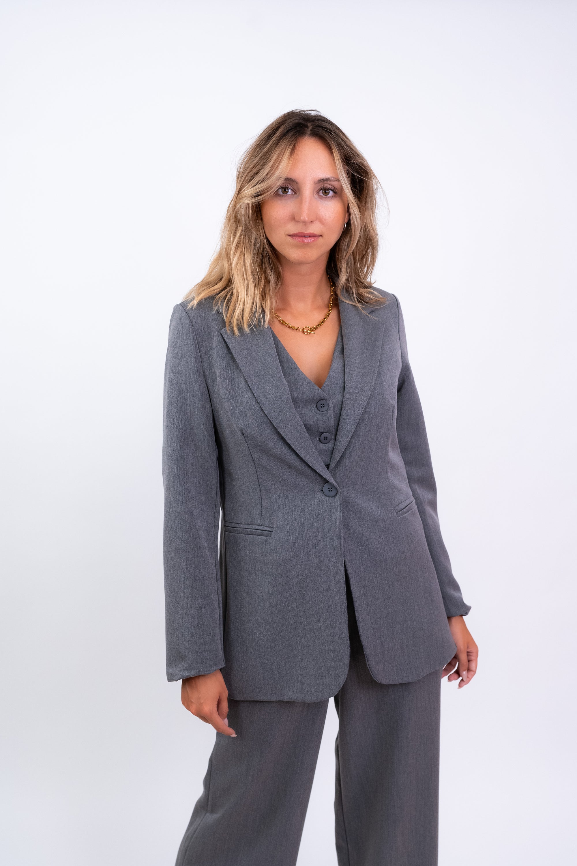 Blazer Cintado com Botão