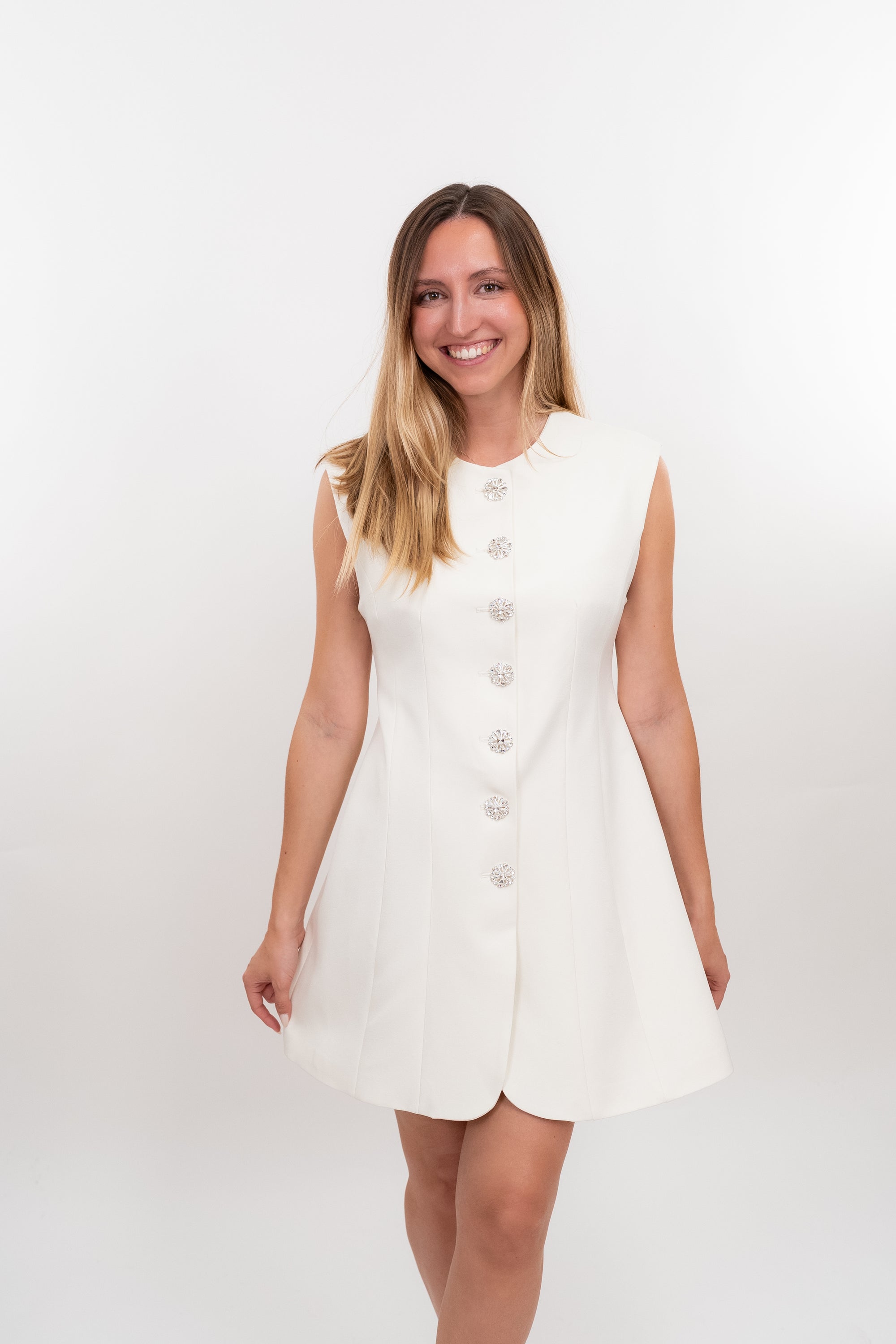 Vestido Estruturado Botões Jóia