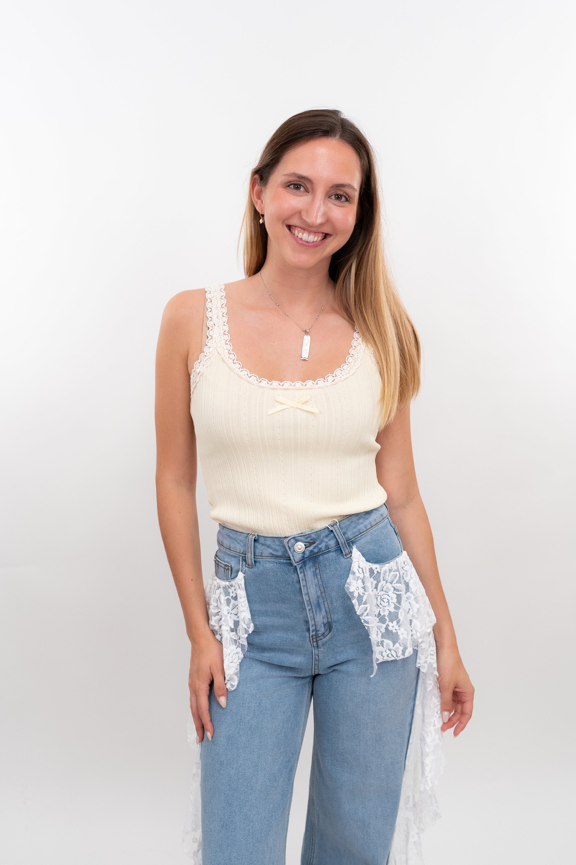 Top Canelado com Renda