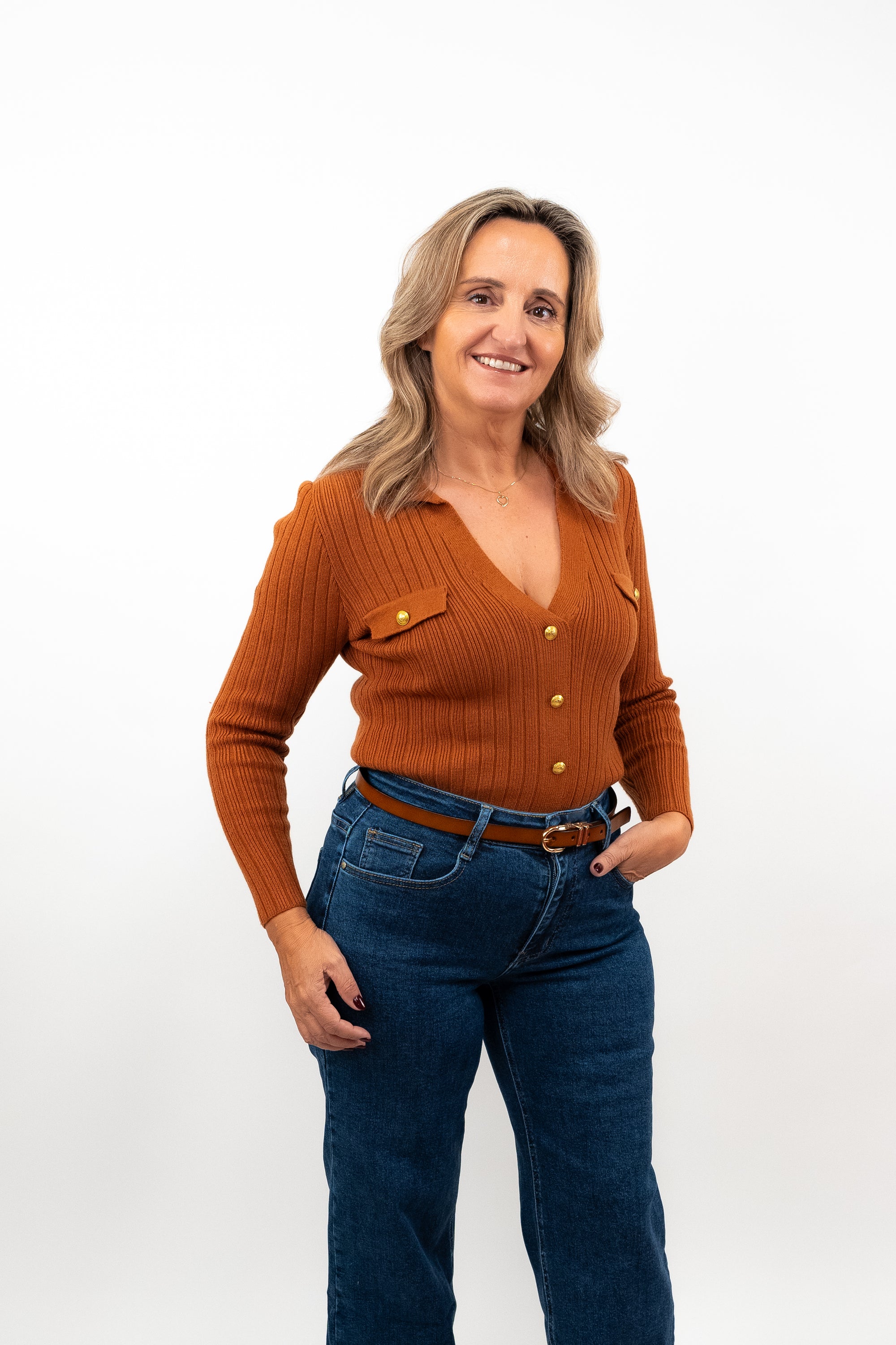 Camisola Com Botões Dourados