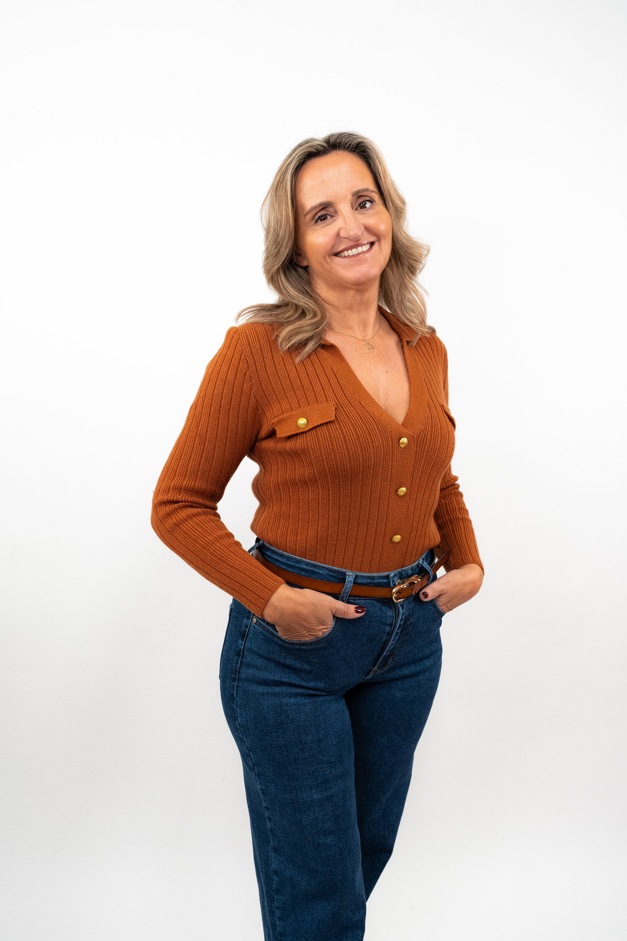 Camisola Com Botões Dourados