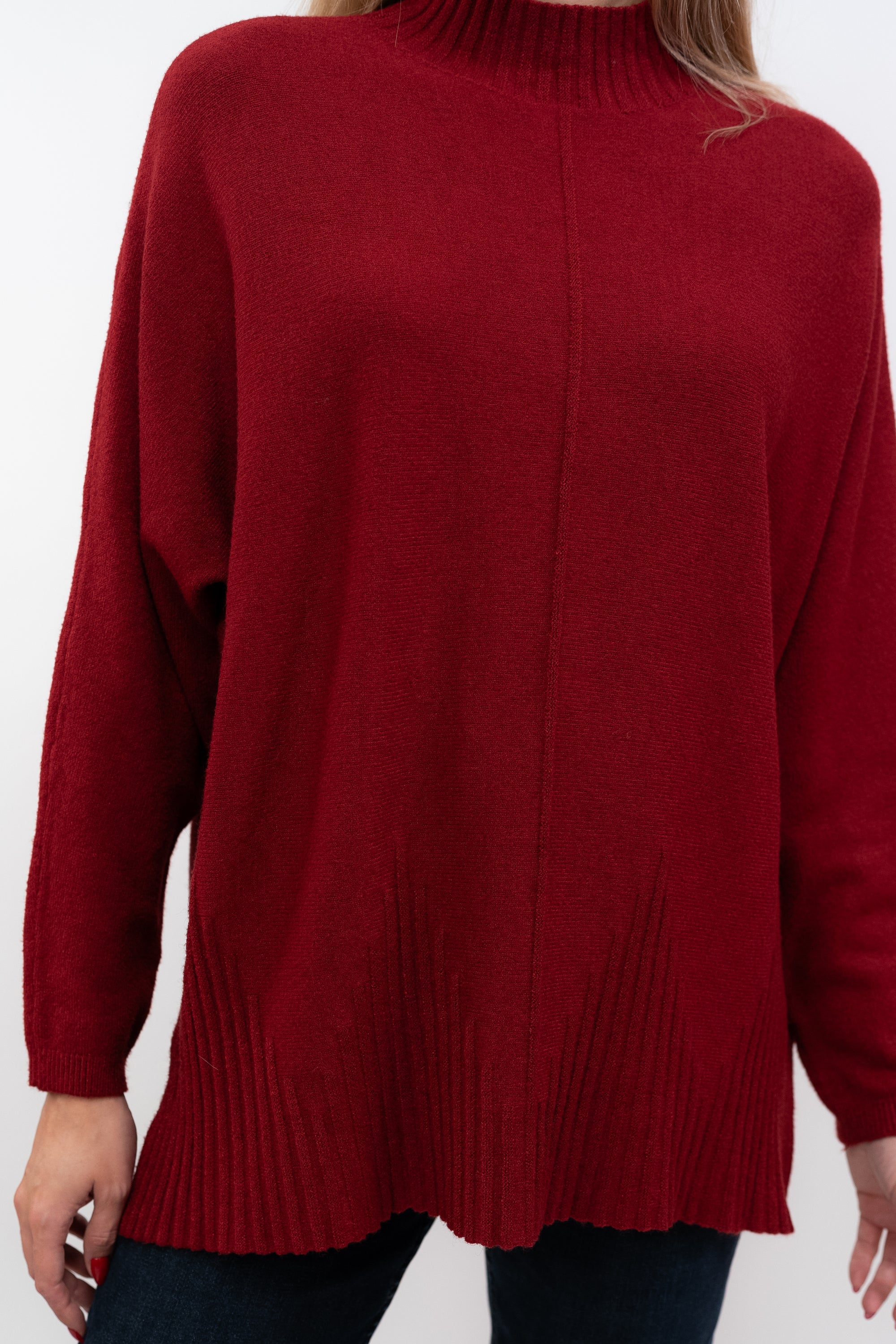 Knitted Sweater with Half Collar