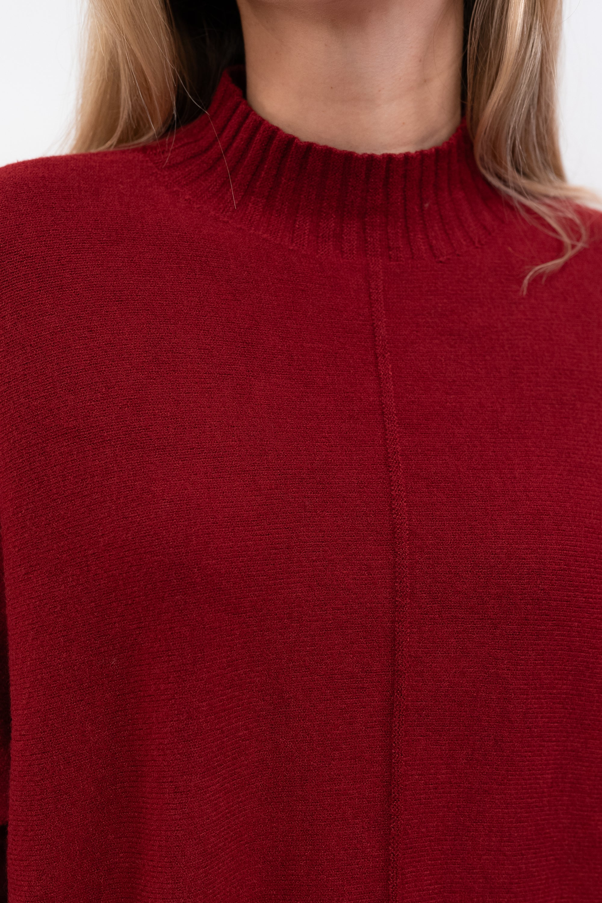 Knitted Sweater with Half Collar