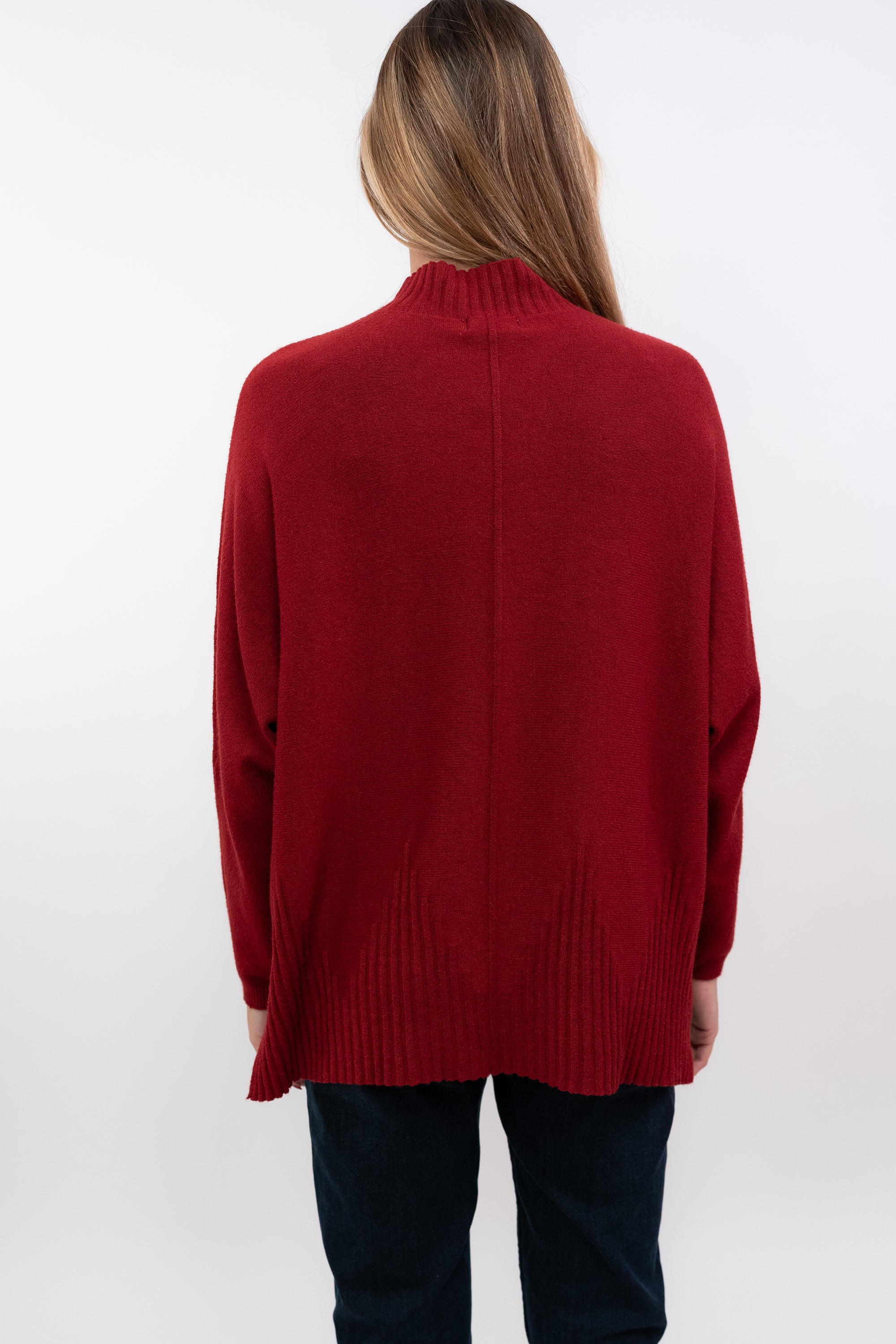 Knitted Sweater with Half Collar