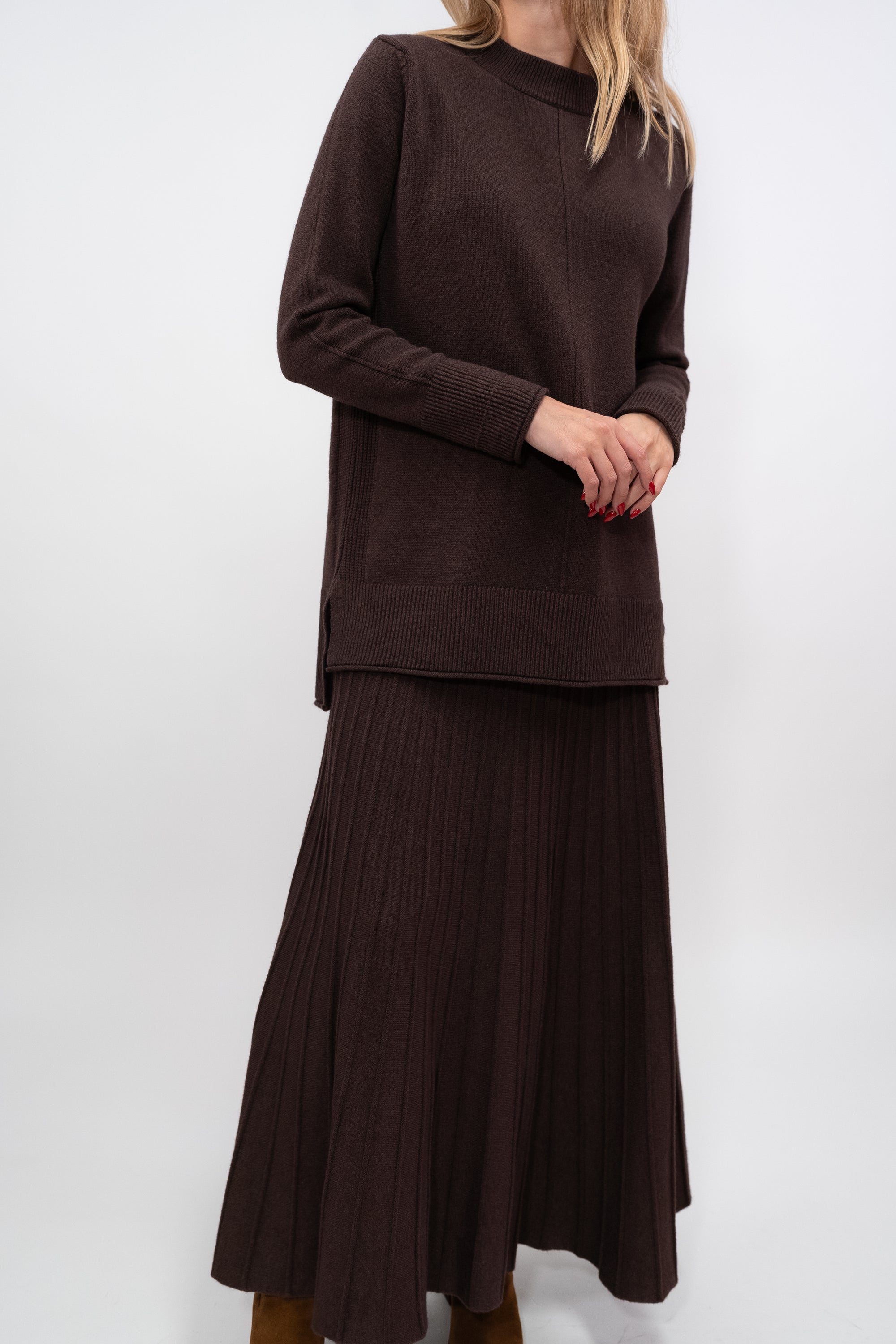 Sweater + Knitted Skirt Set