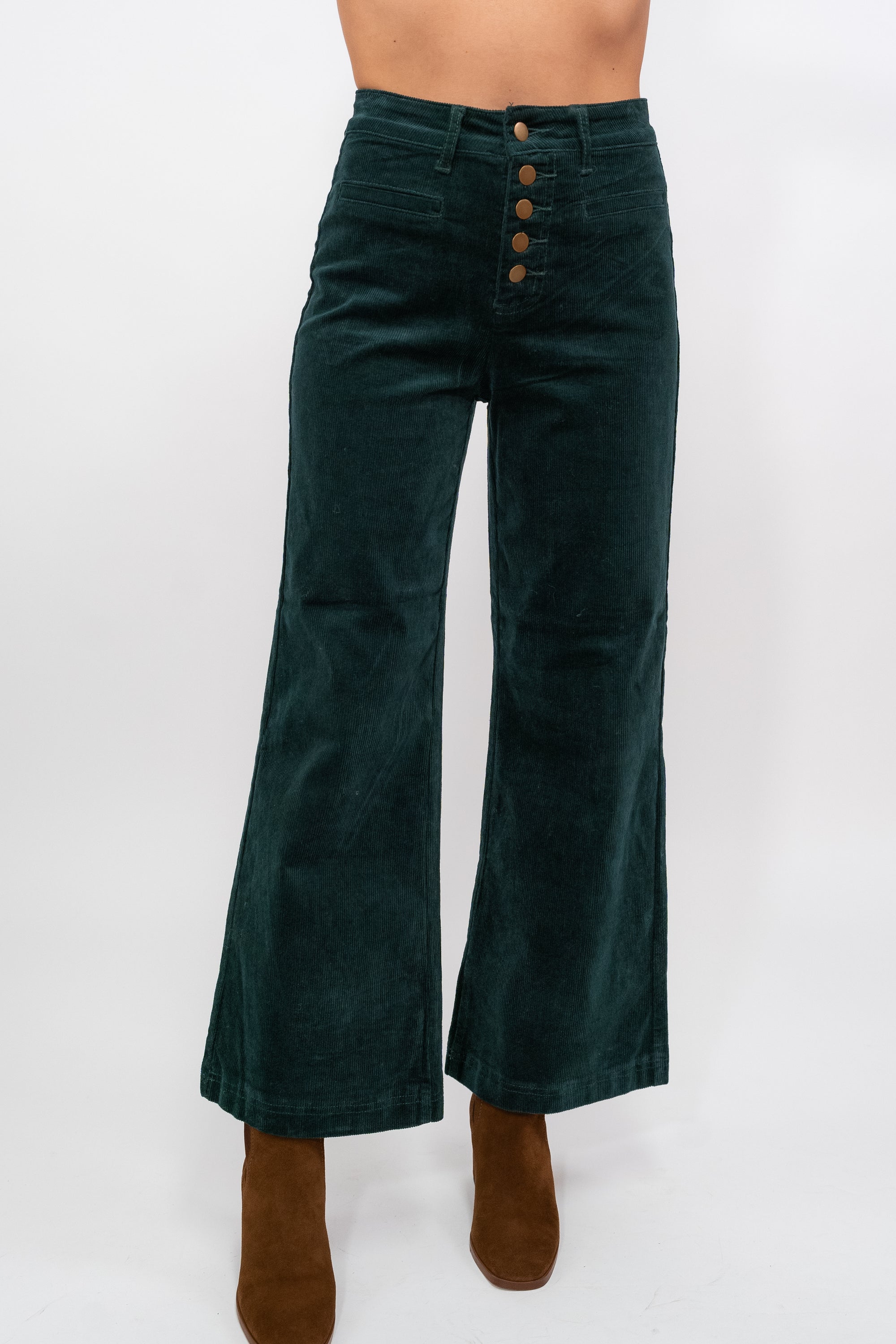 Wide-Cut Corduroy Trousers