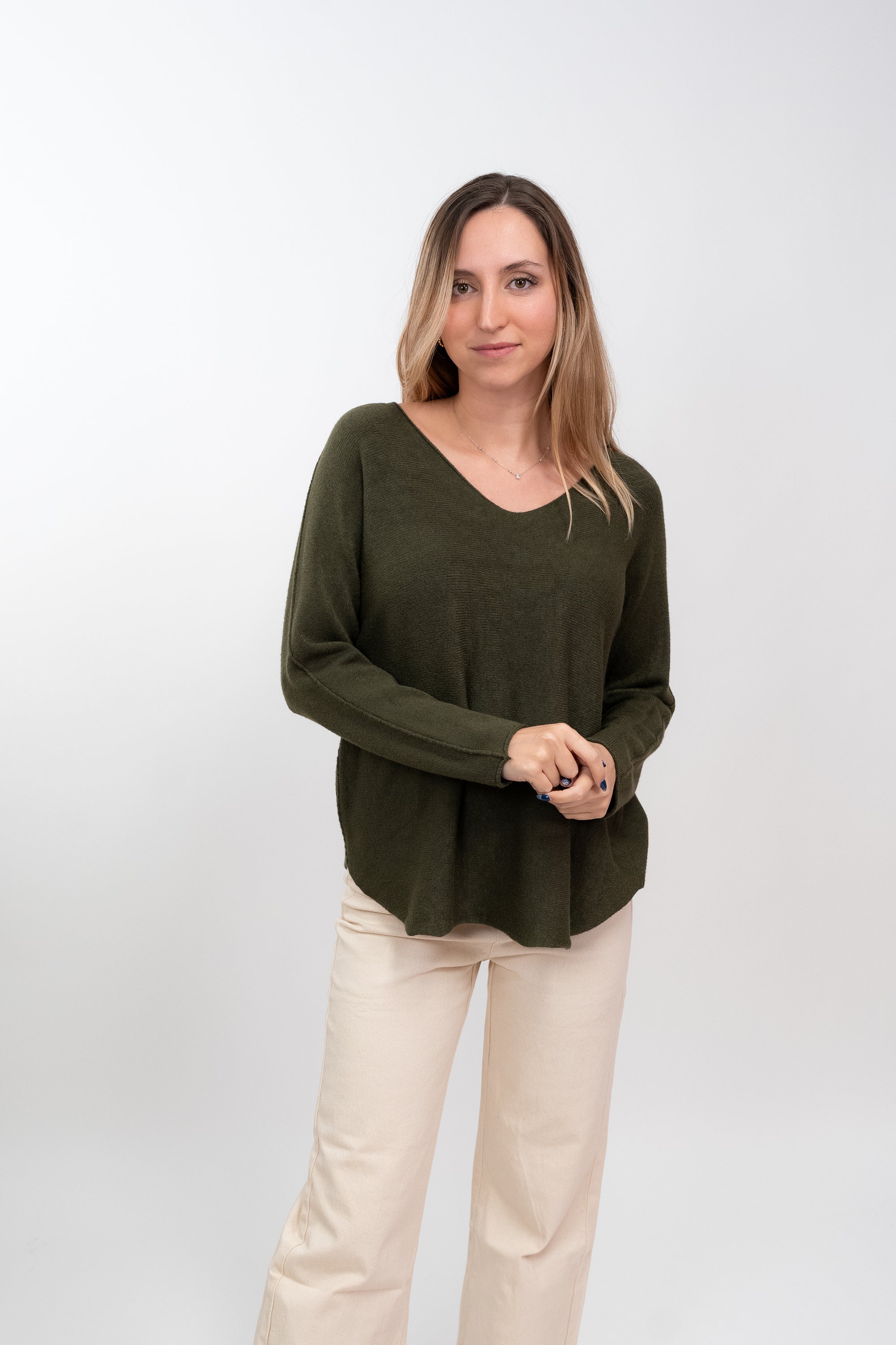 Camisola de Malha Decote em V