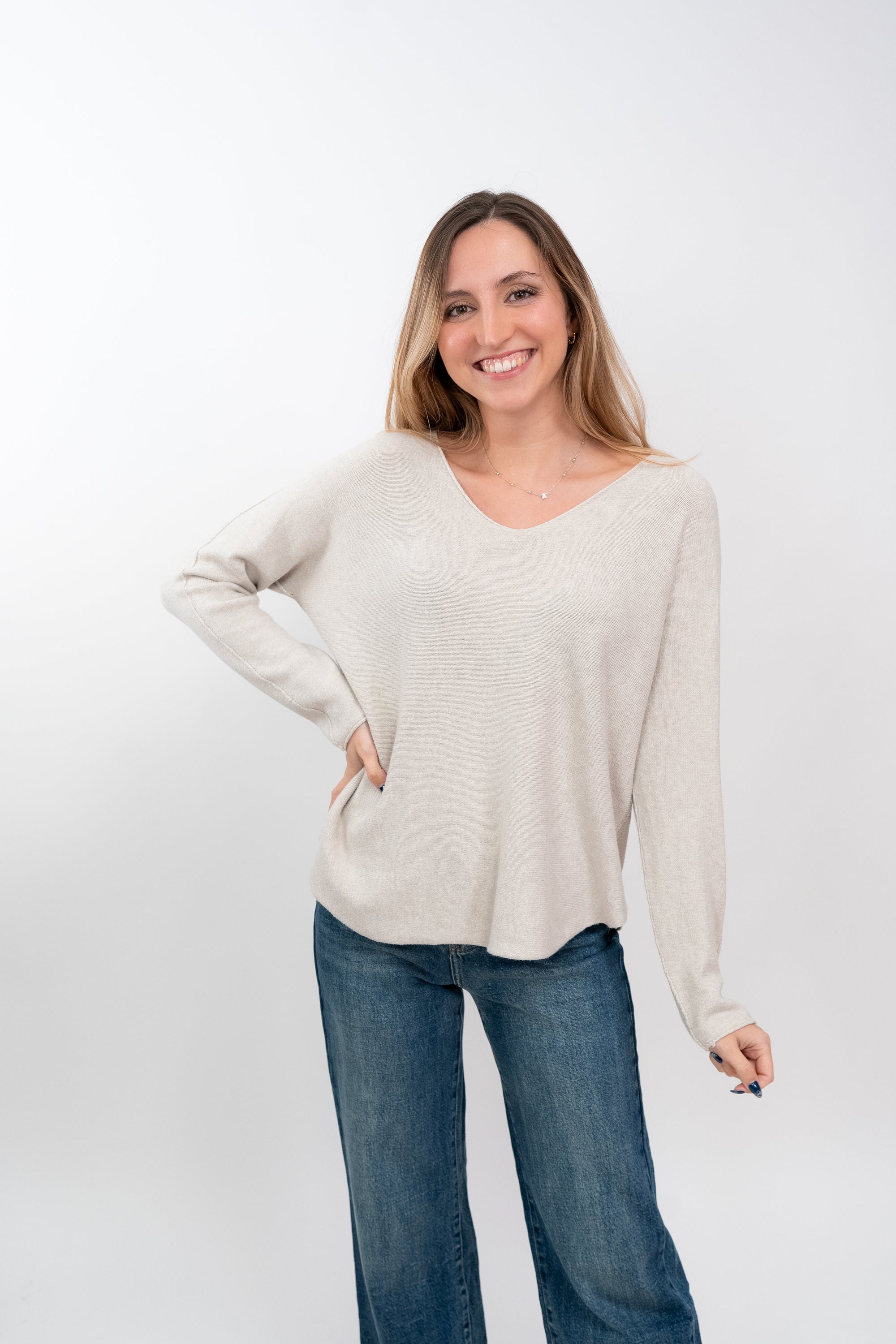 Camisola de Malha Decote em V