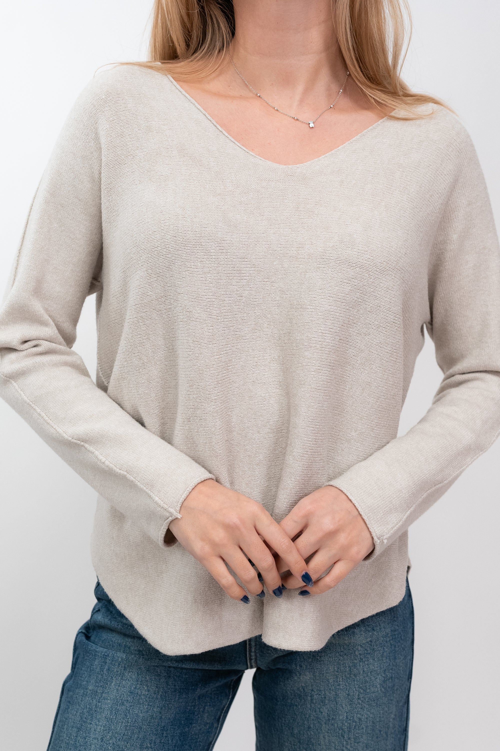 Camisola de Malha Decote em V