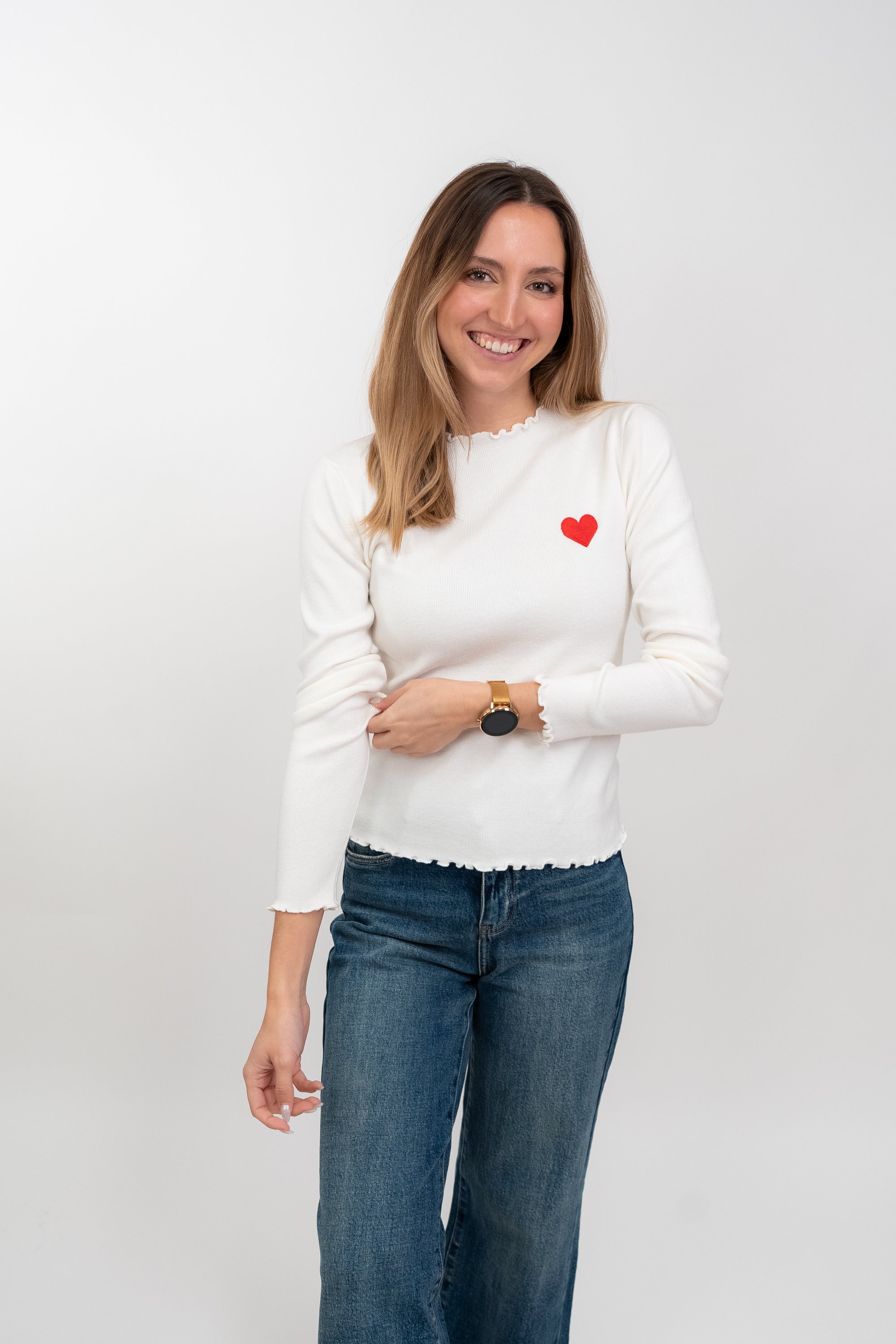 Knitted Sweater with Heart