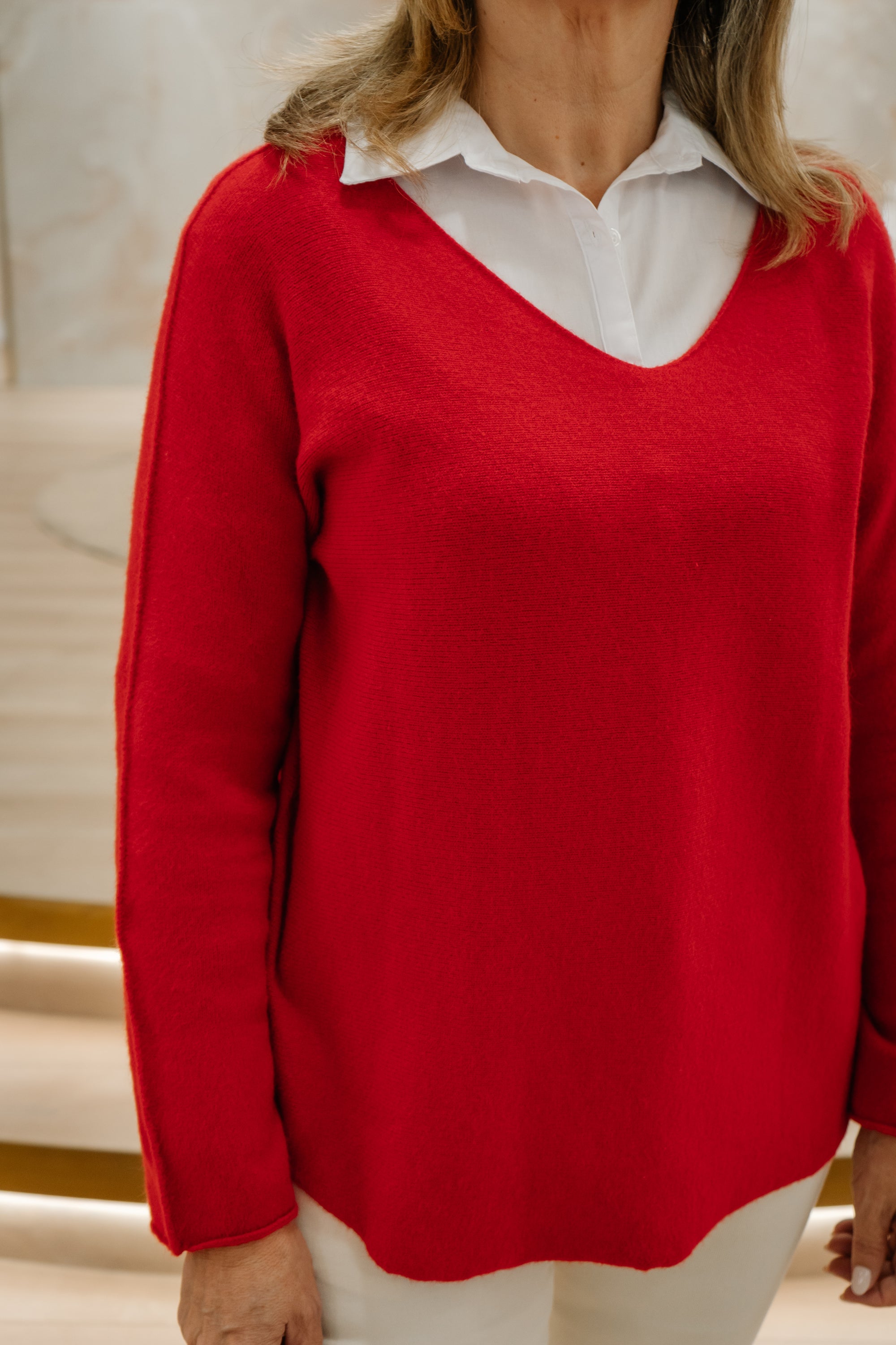 Camisola de Malha Decote em V