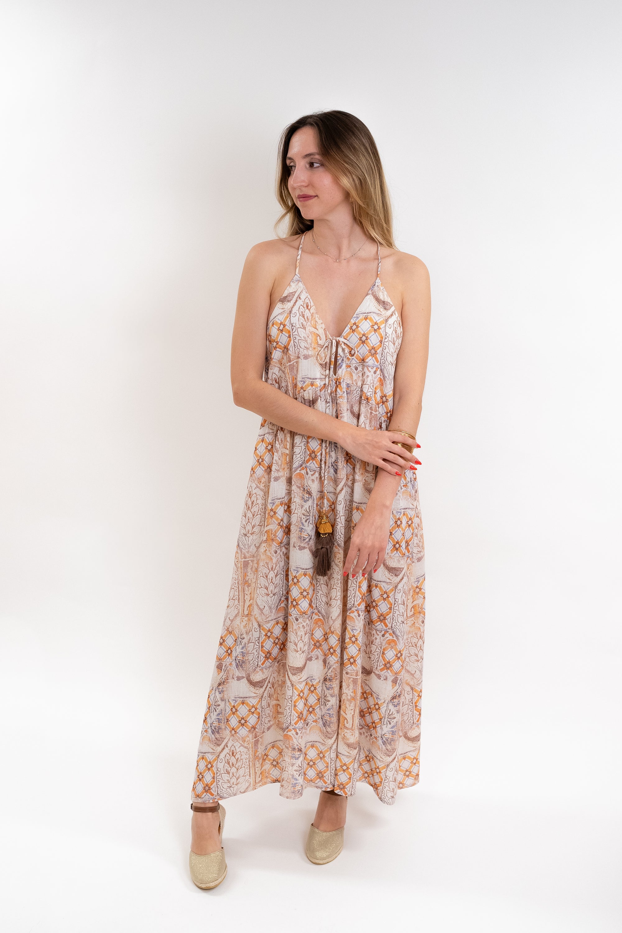 Vestido Alinhado Estampado
