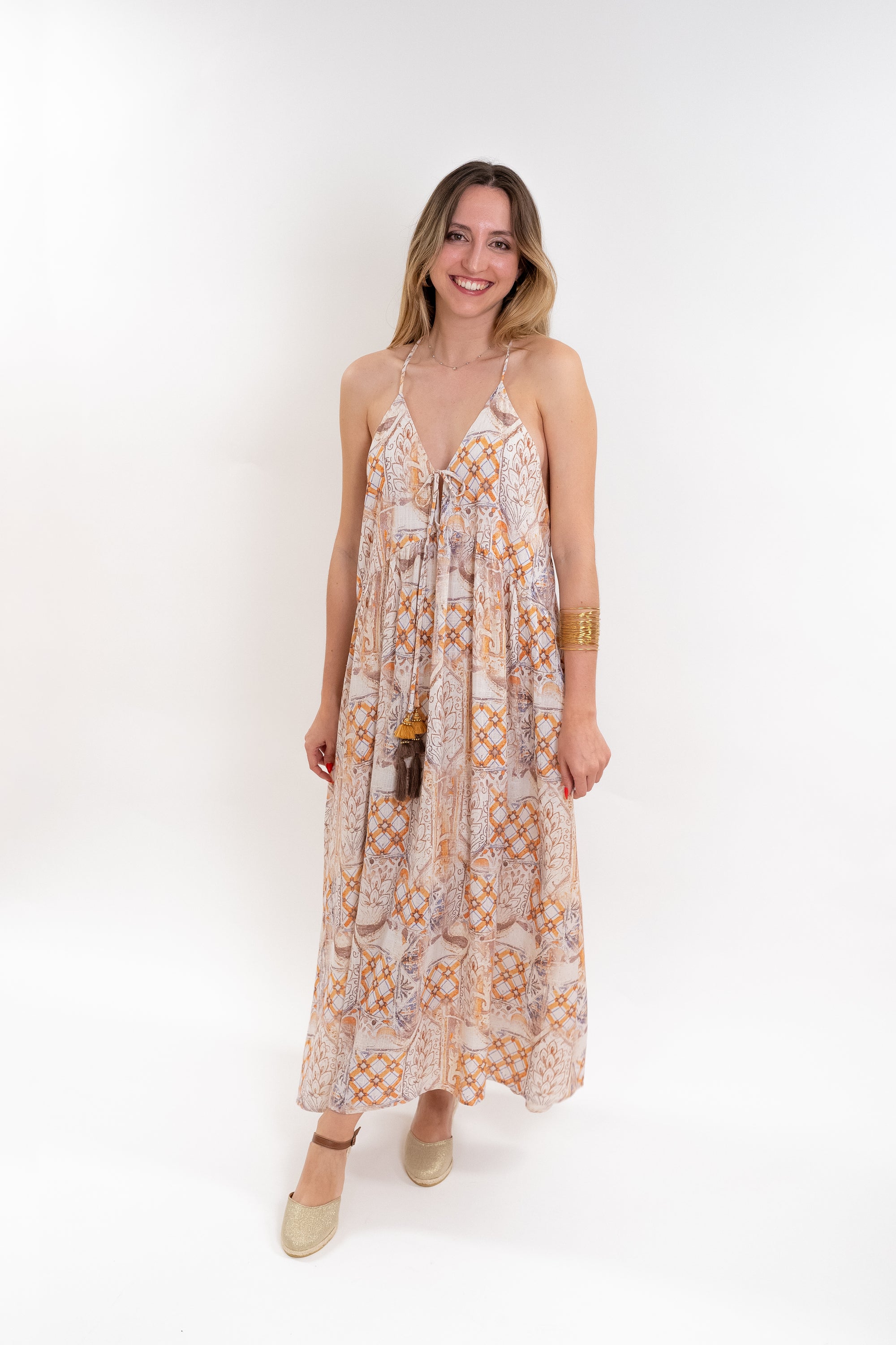 Vestido Alinhado Estampado