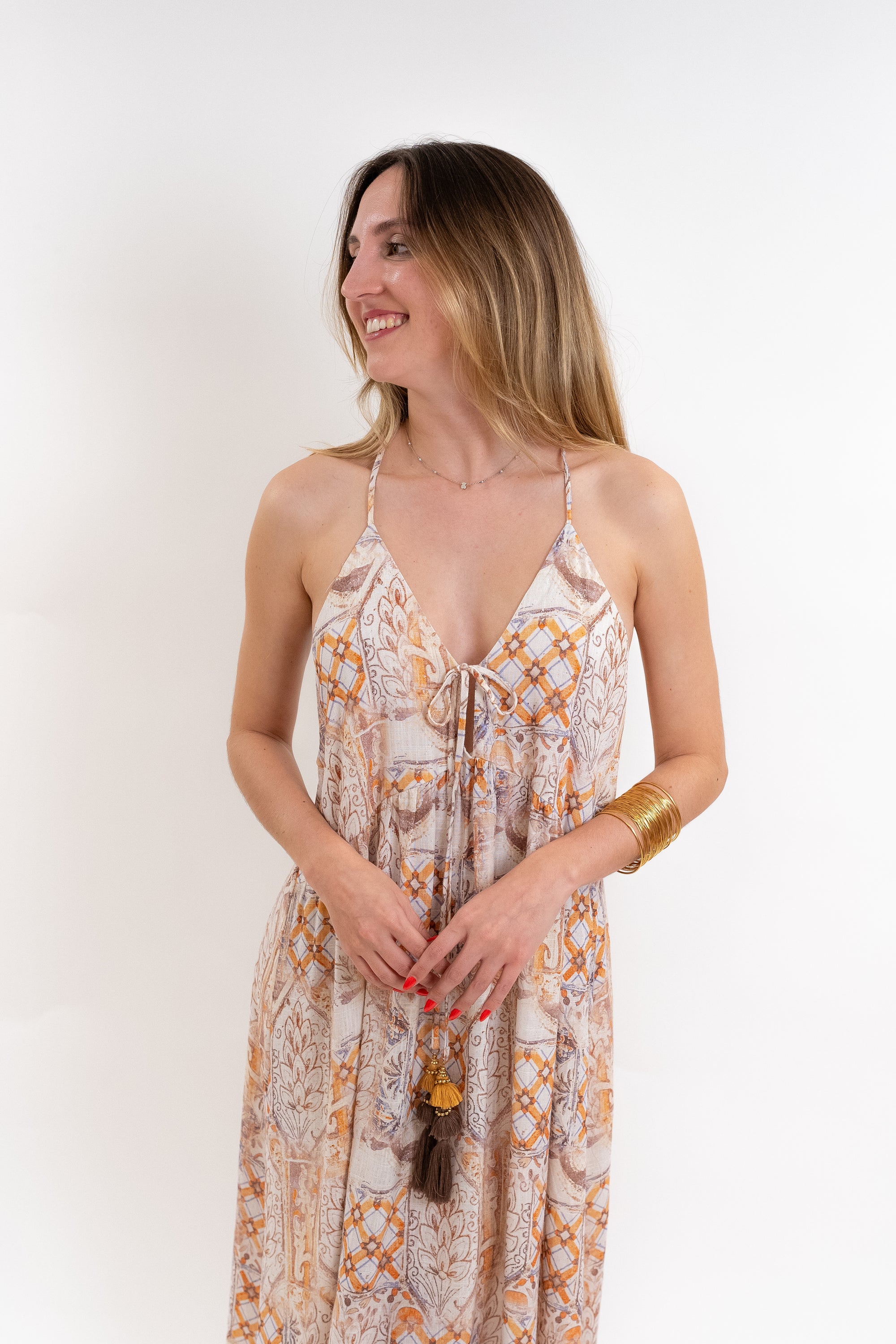 Vestido Alinhado Estampado