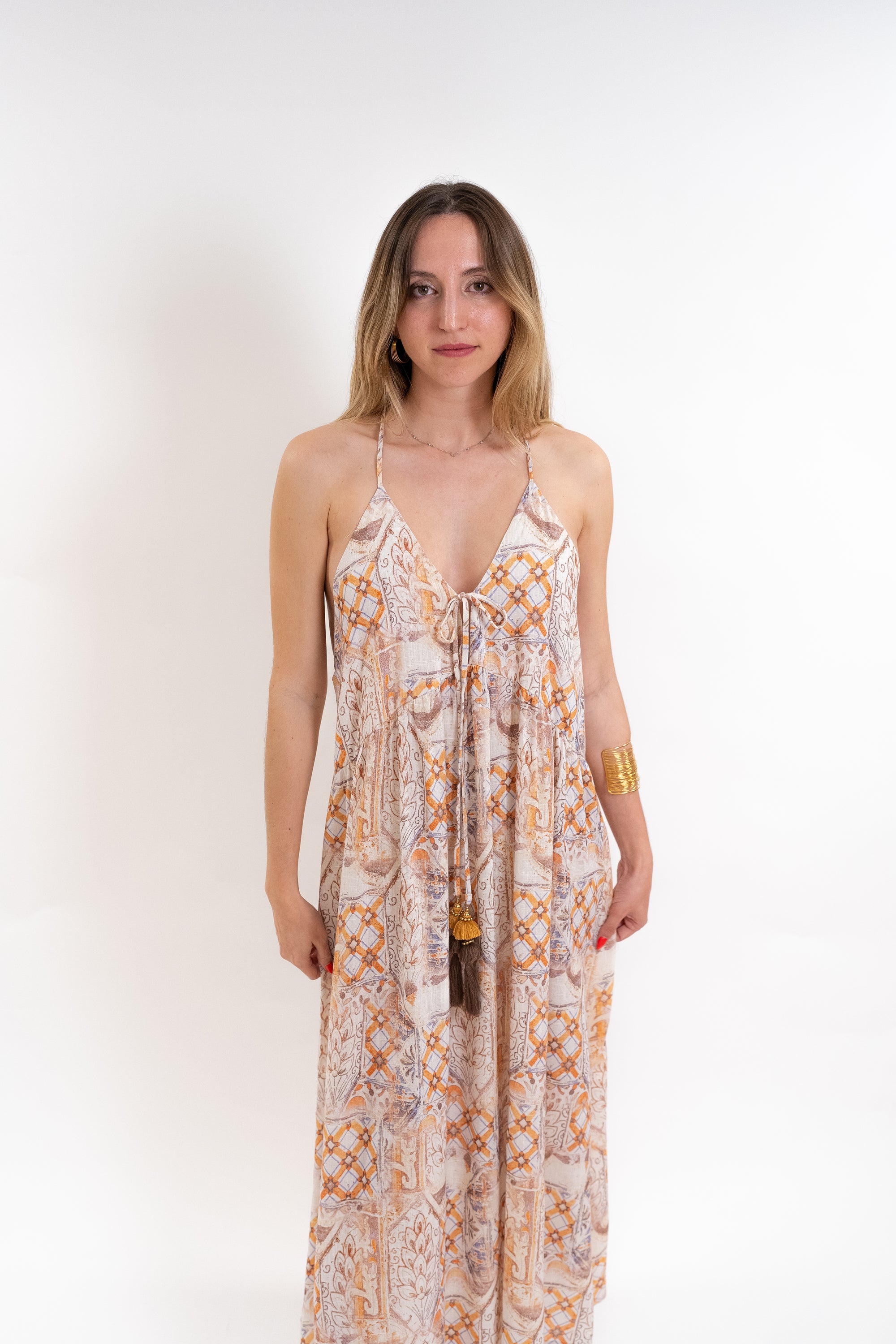 Vestido Alinhado Estampado