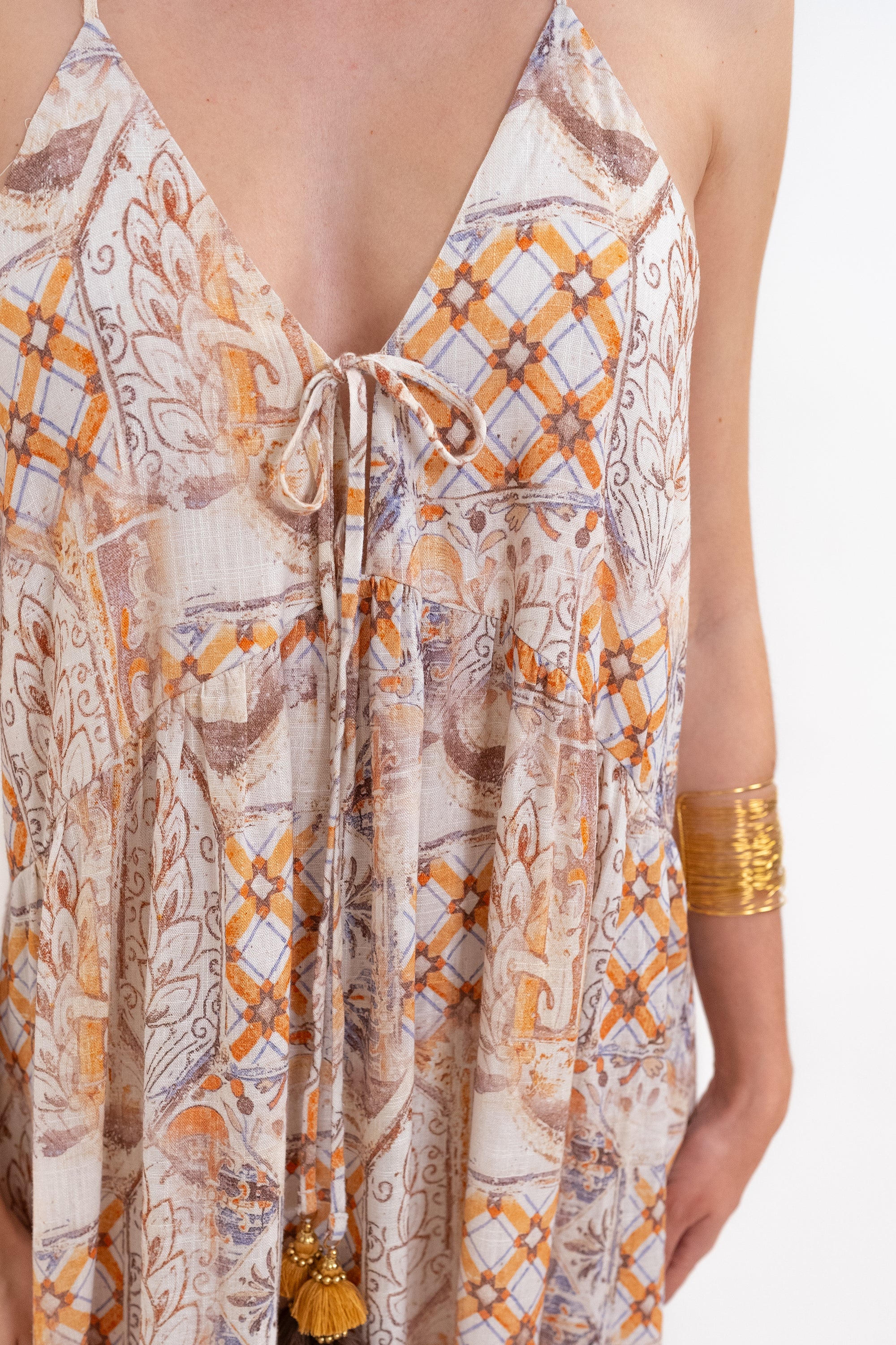 Vestido Alinhado Estampado