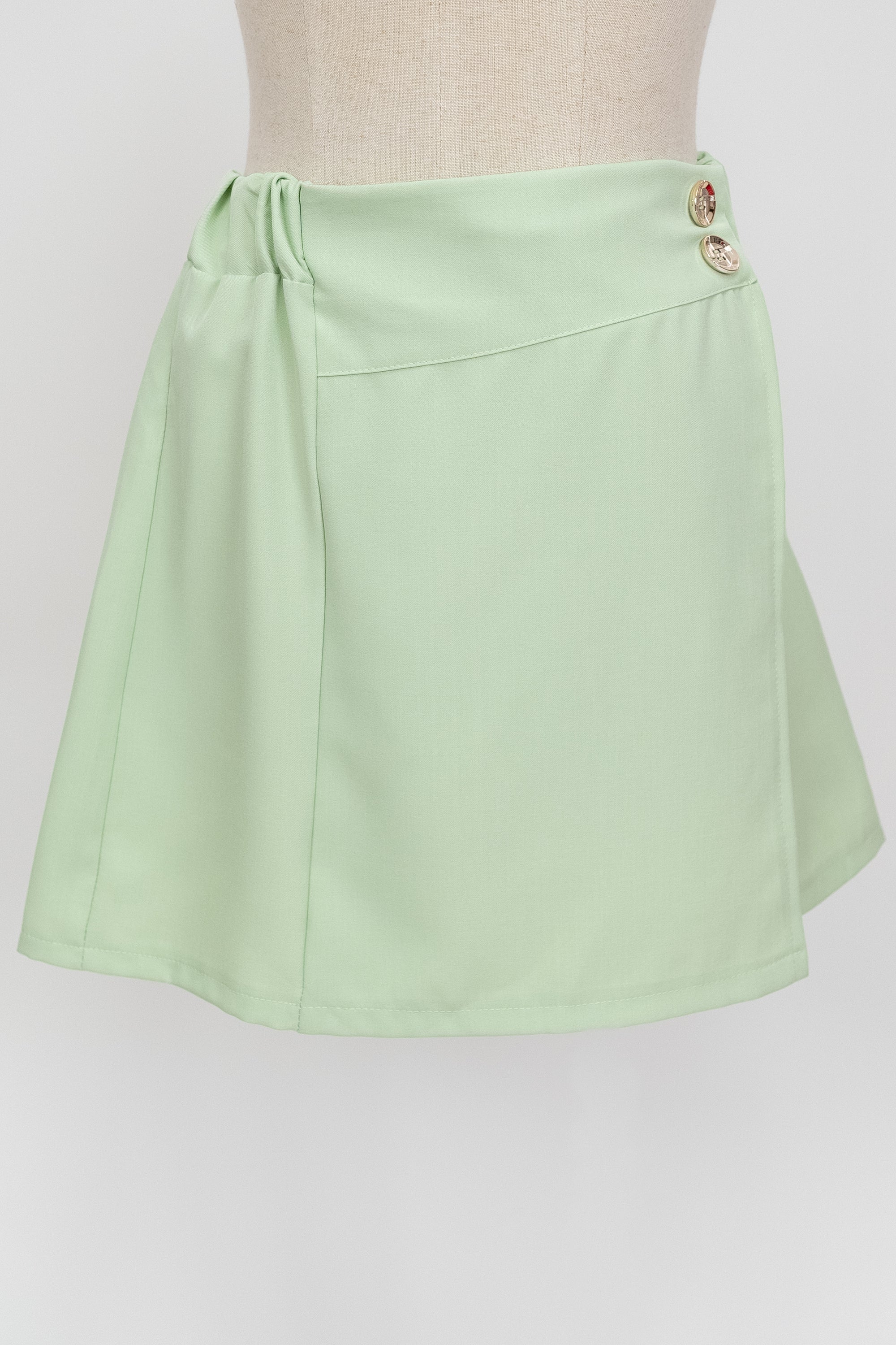 Skirt Effect Shorts with Buttons