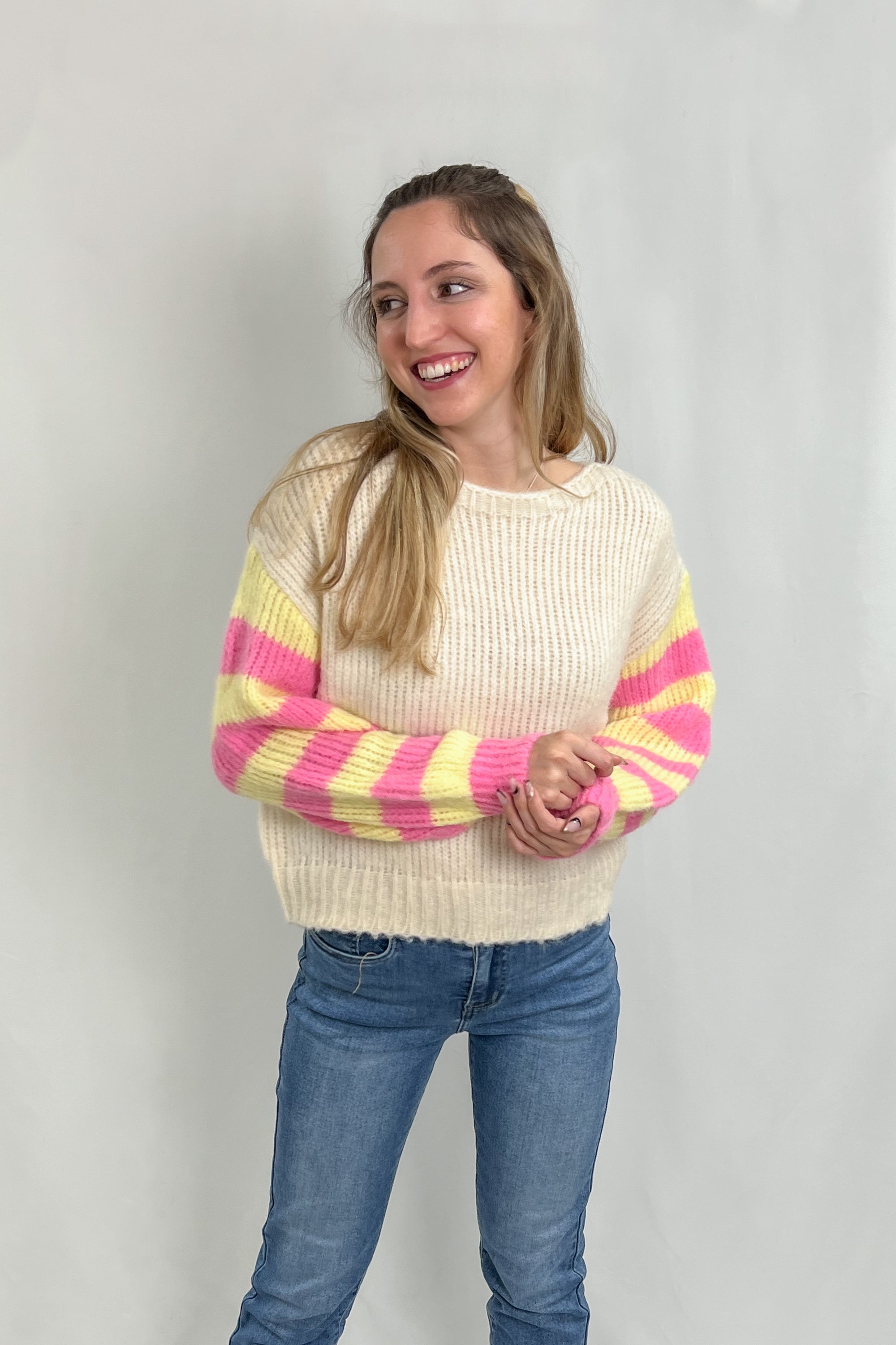 Camisola de Malha c/ Riscas nas Mangas