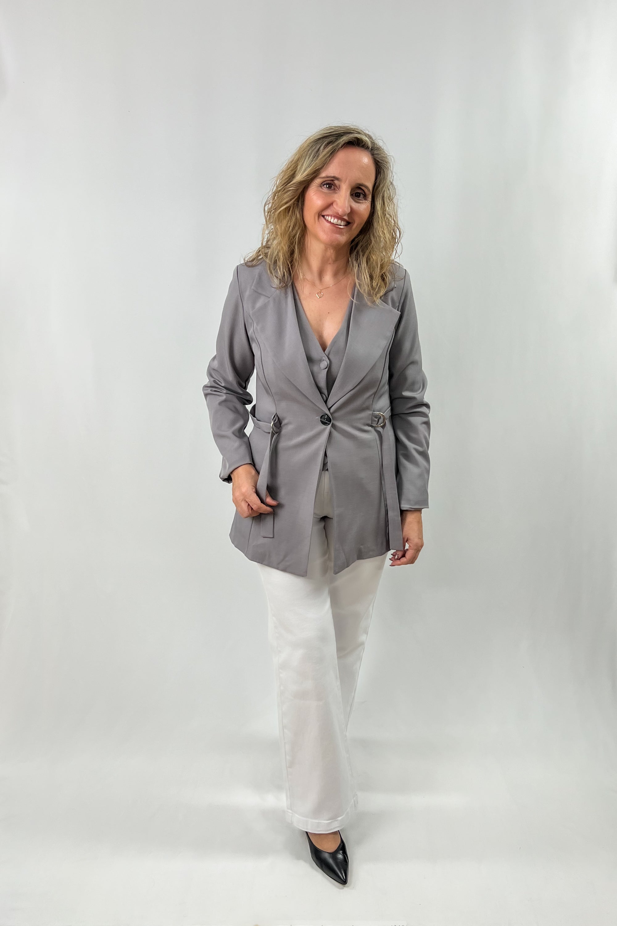 Fitted Blazer with Ties