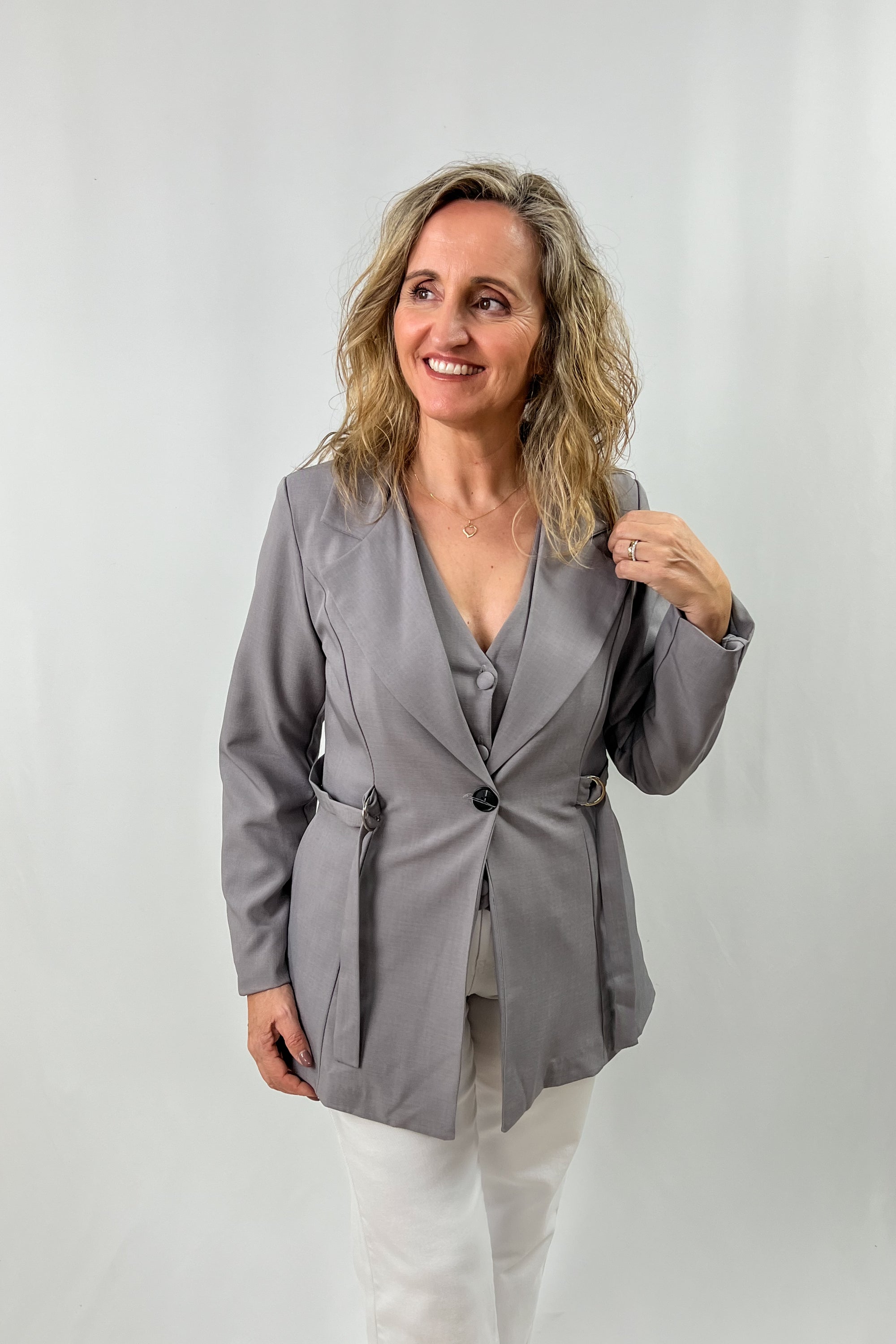 Fitted Blazer with Ties