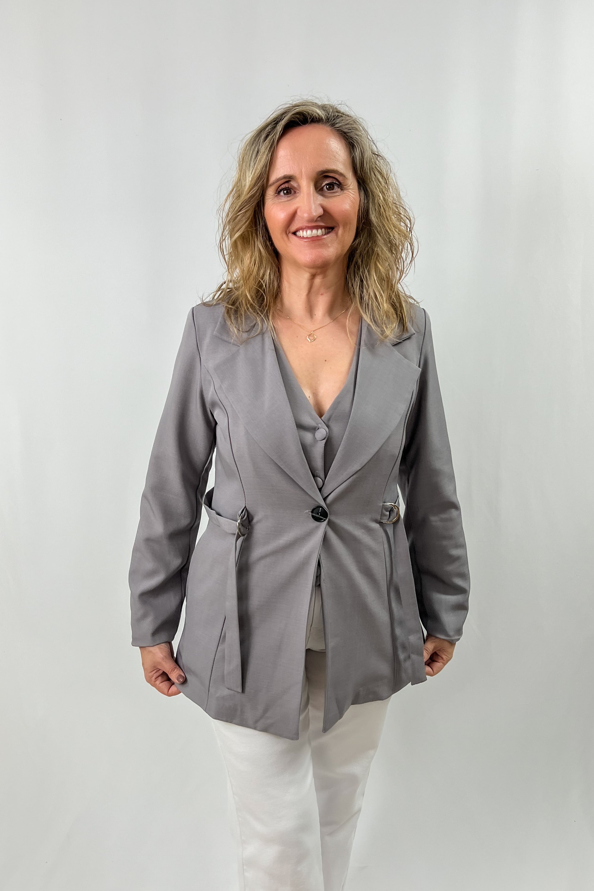 Fitted Blazer with Ties