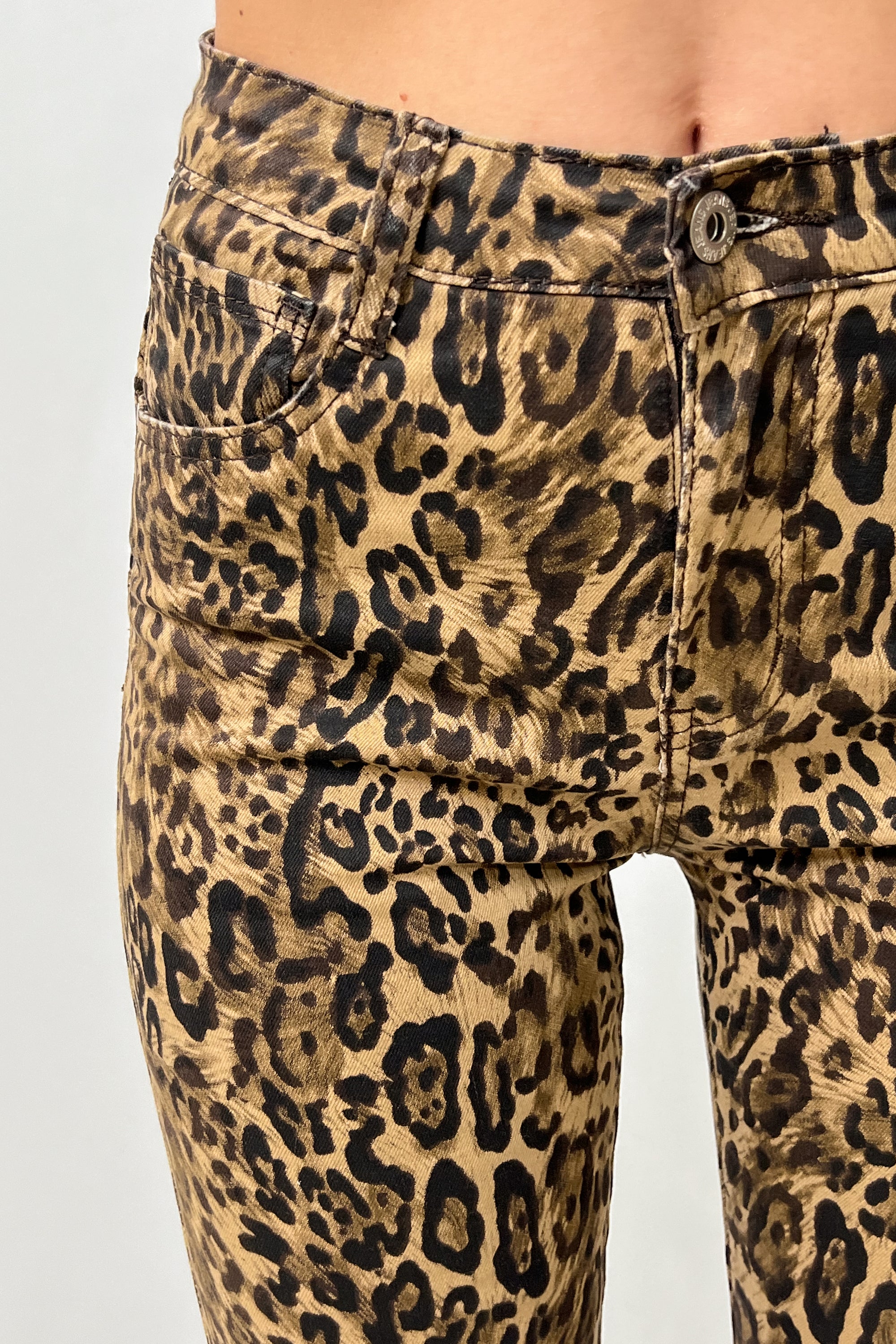 Calças Skinny Fit Estampa Leopardo