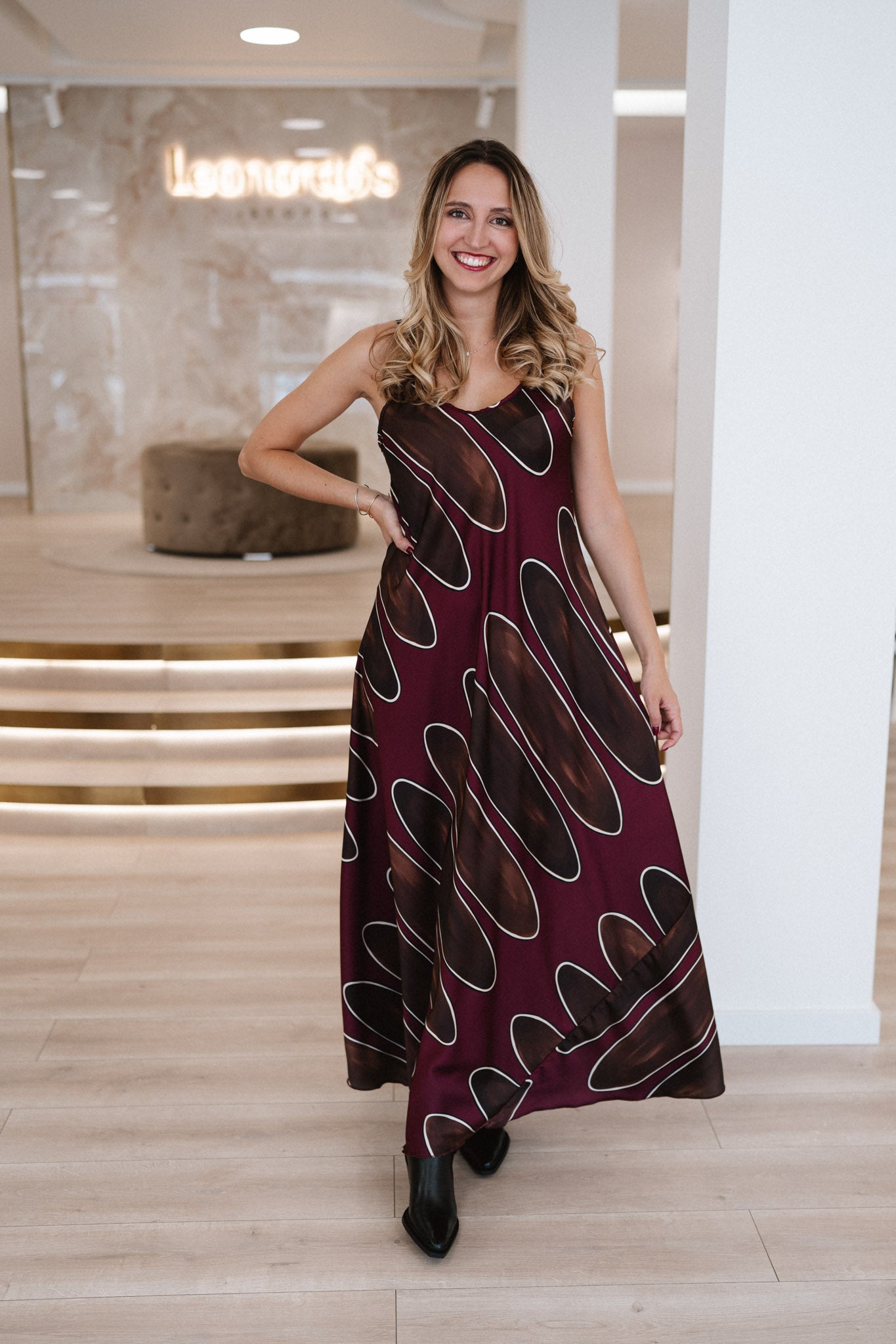 Vestido Acetinado Alças