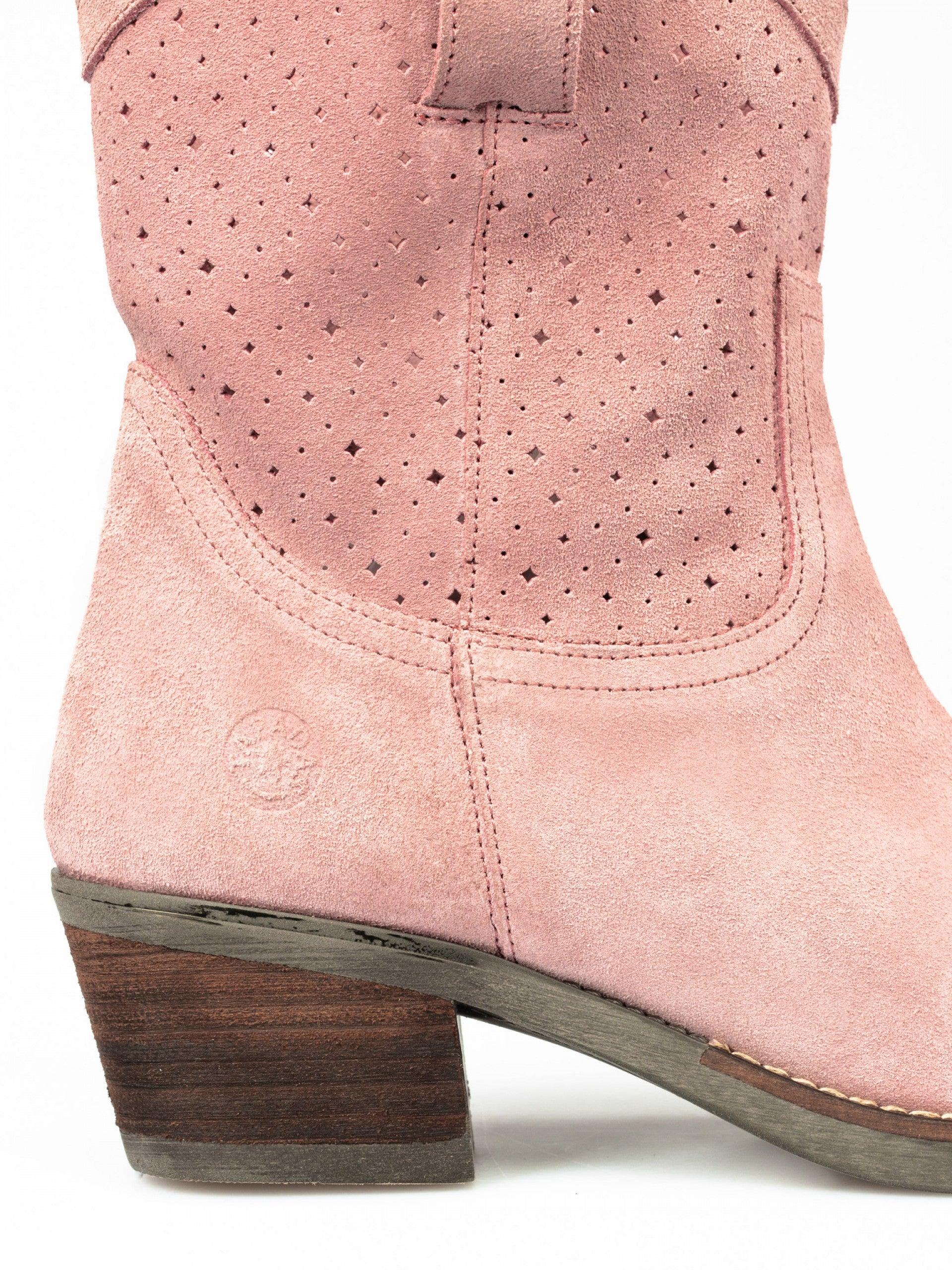 Botim Texano Tapadas Primavera em Camurça