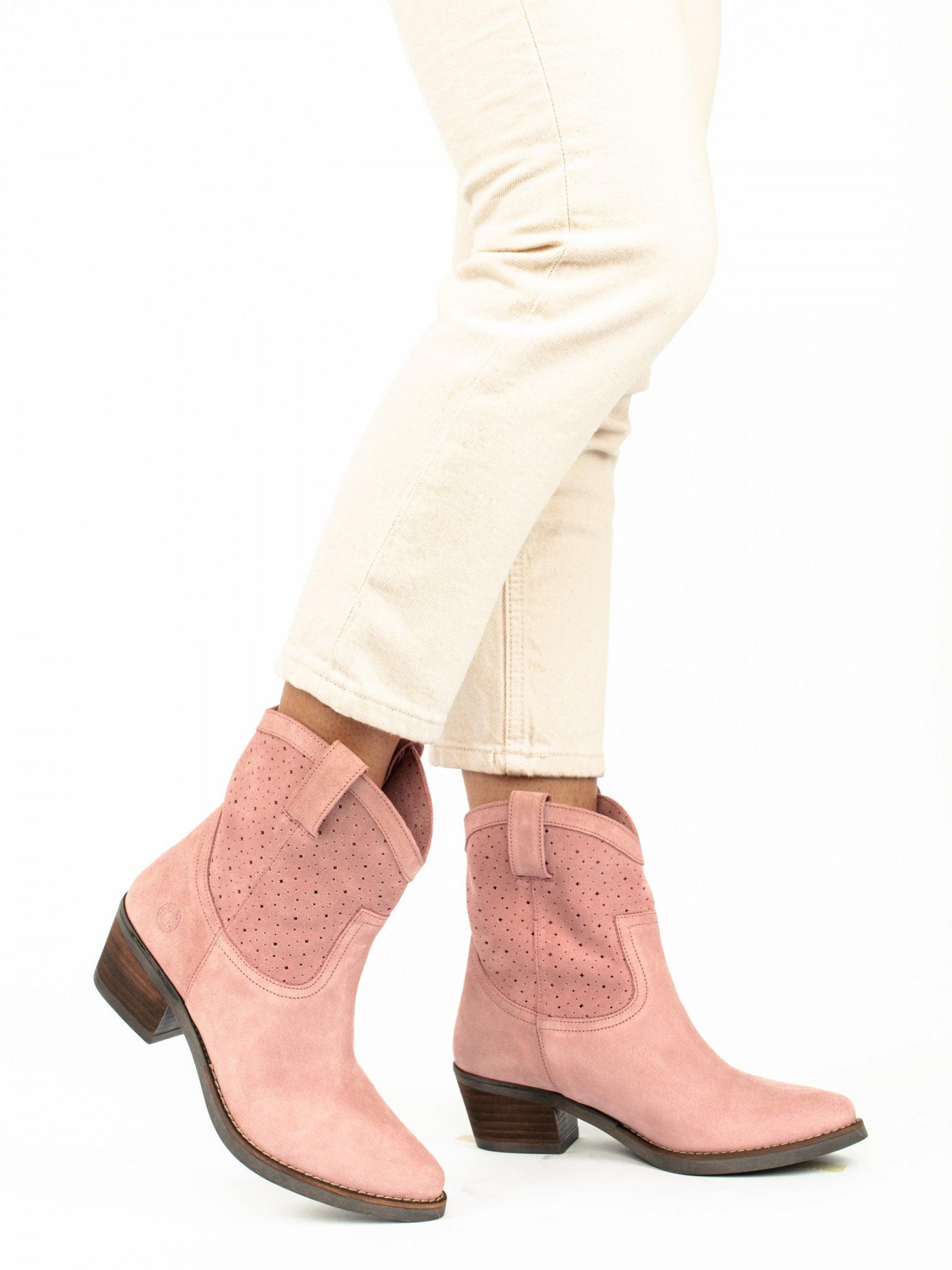 Botim Texano Tapadas Primavera em Camurça