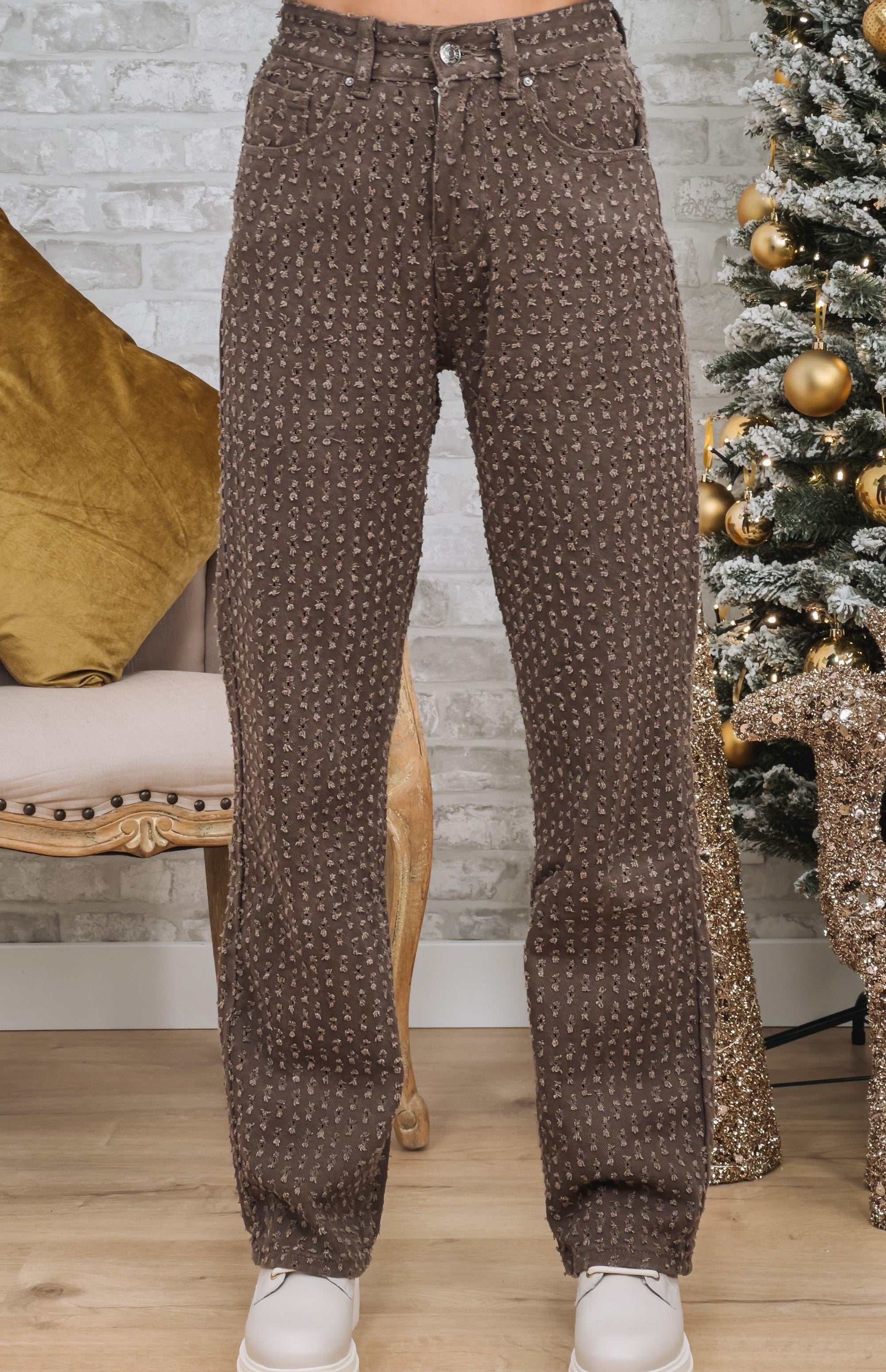 Perforated Slouchy Trousers