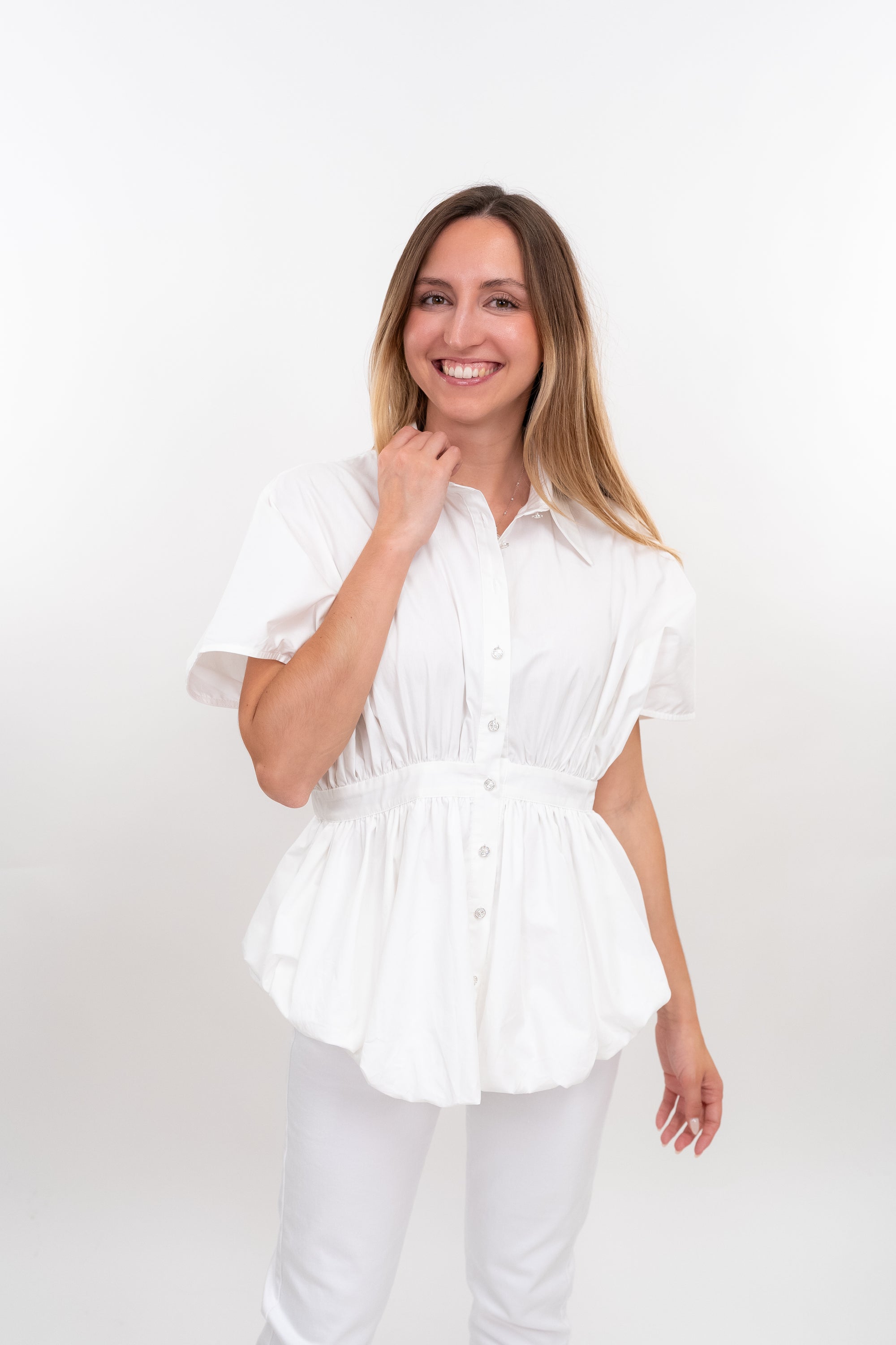 Camisa com Acabamento em Balão