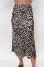 Saia Acetinada Animal Print Midi