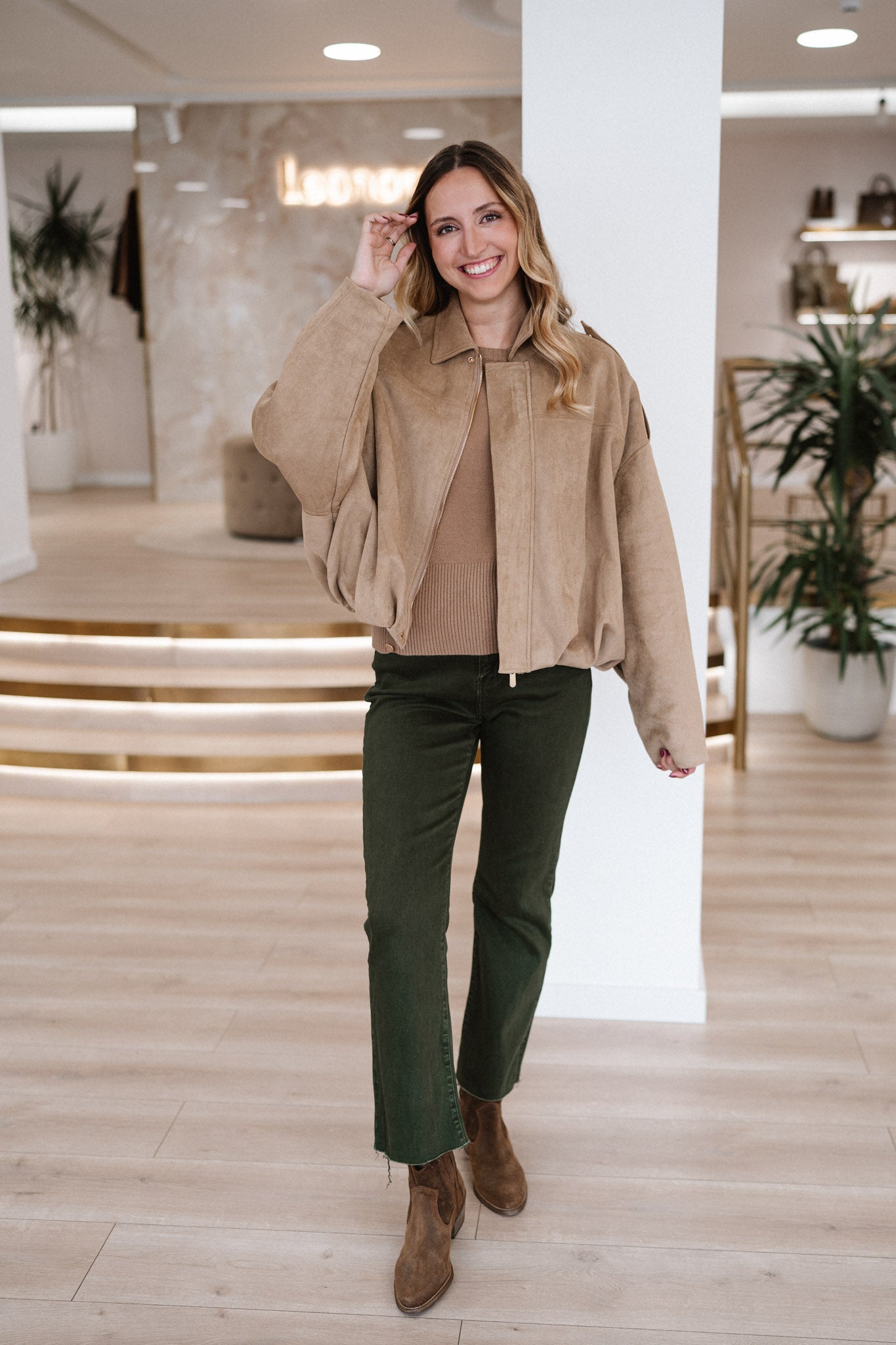 Blusão Pele Efeito Pêssego