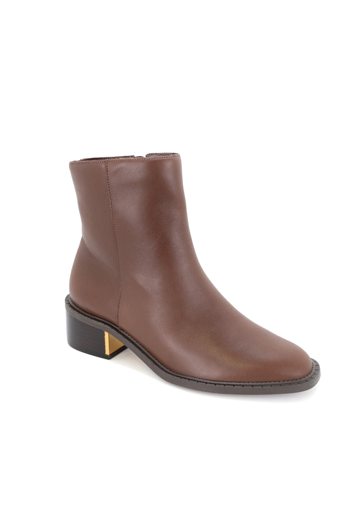 Bota em Pele de Salto Baixo