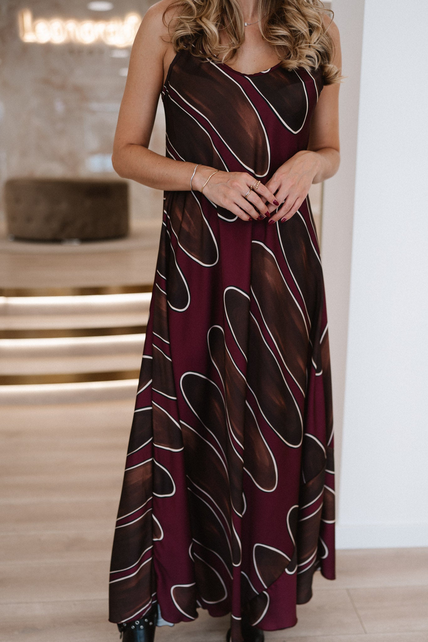 Vestido Acetinado Alças